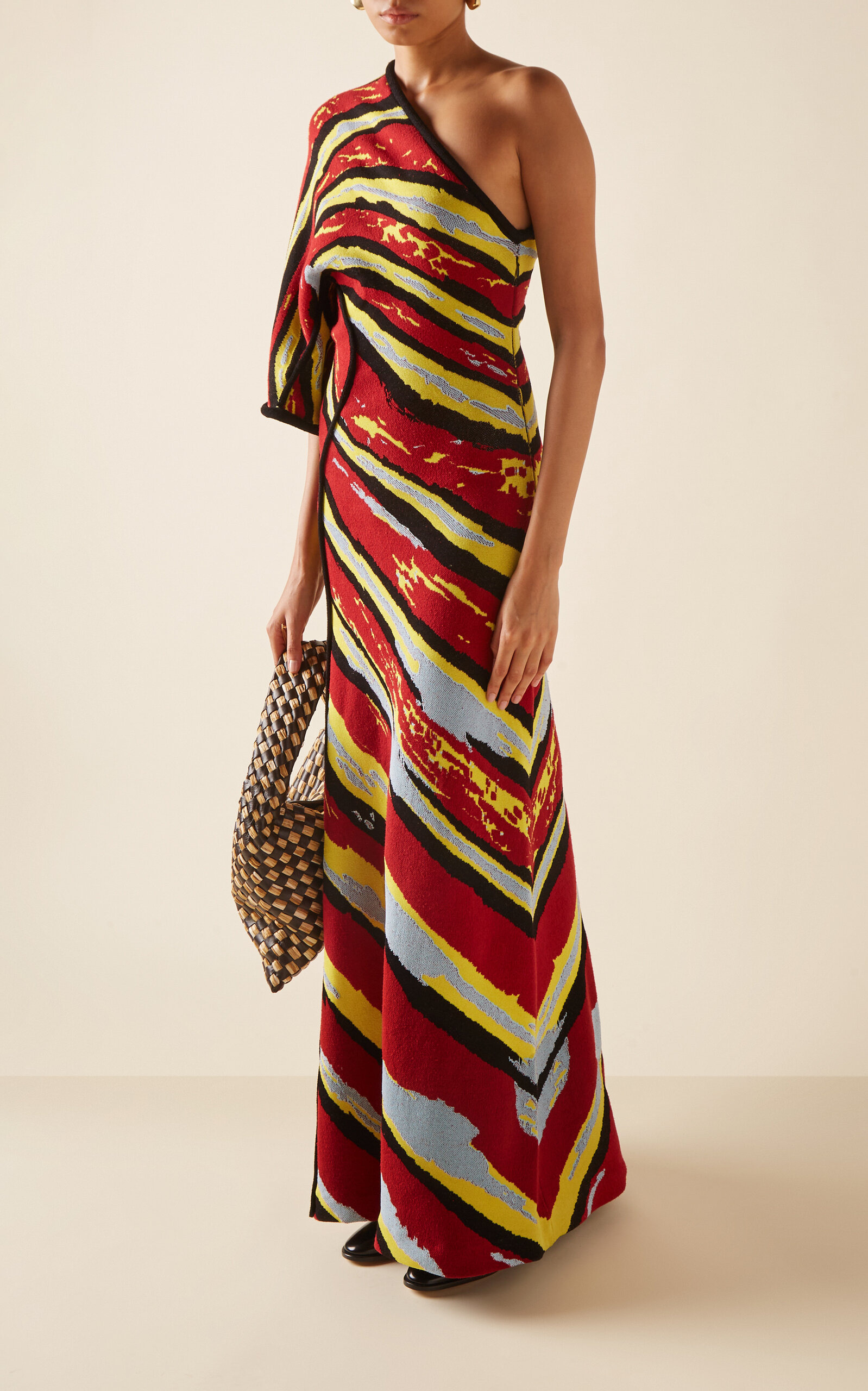 One-Shoulder Jacquard-Knit Maxi Dress multi - 2