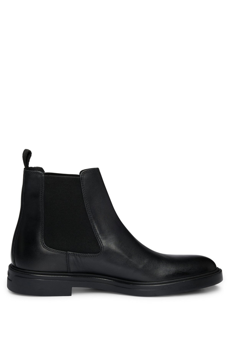 LEATHER CHELSEA BOOTS WITH SIGNATURE-STRIPE DETAIL 1
