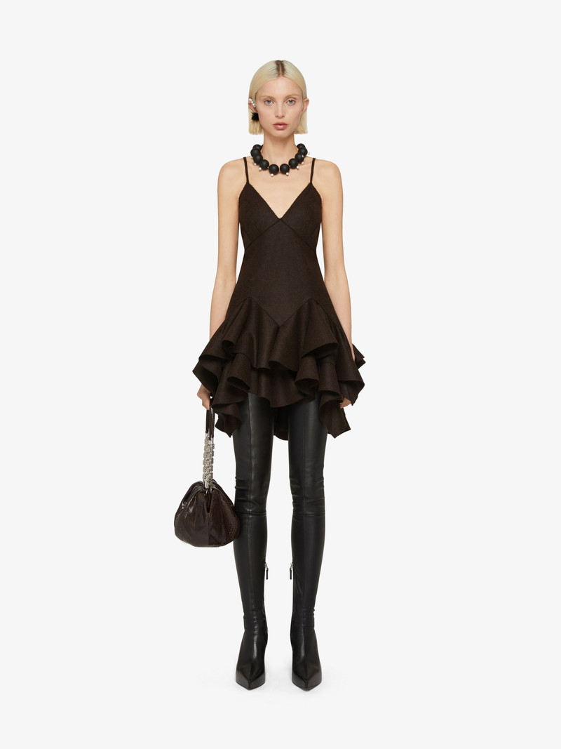 Givenchy MINI-SKIRT IN FELTED WOOL WITH FLOUNCES outlook