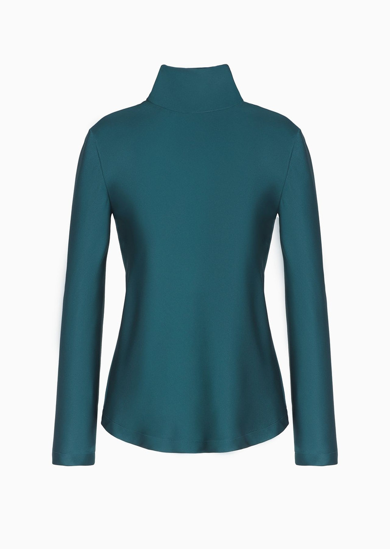 Long-sleeved blouse in silk double satin 1