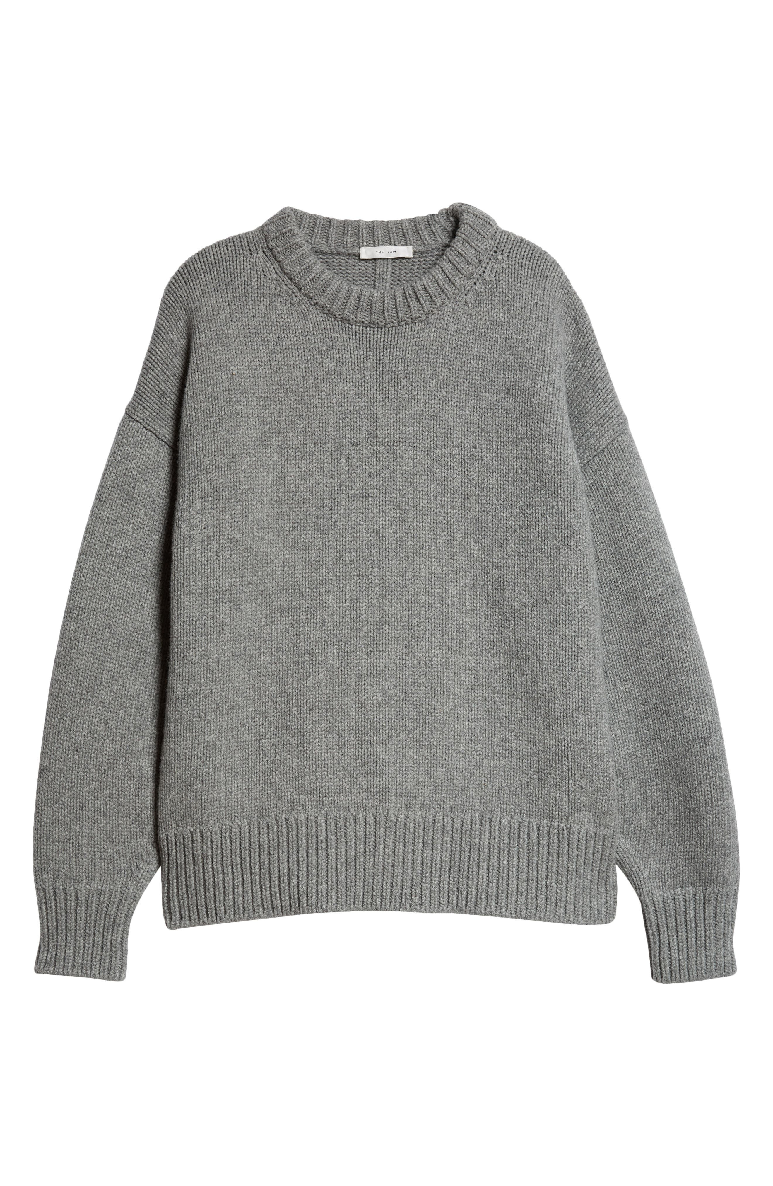 The Row Ophelia Oversize Crewneck Wool & Cashmere Sweater in Grey Melange at Nordstrom - 6