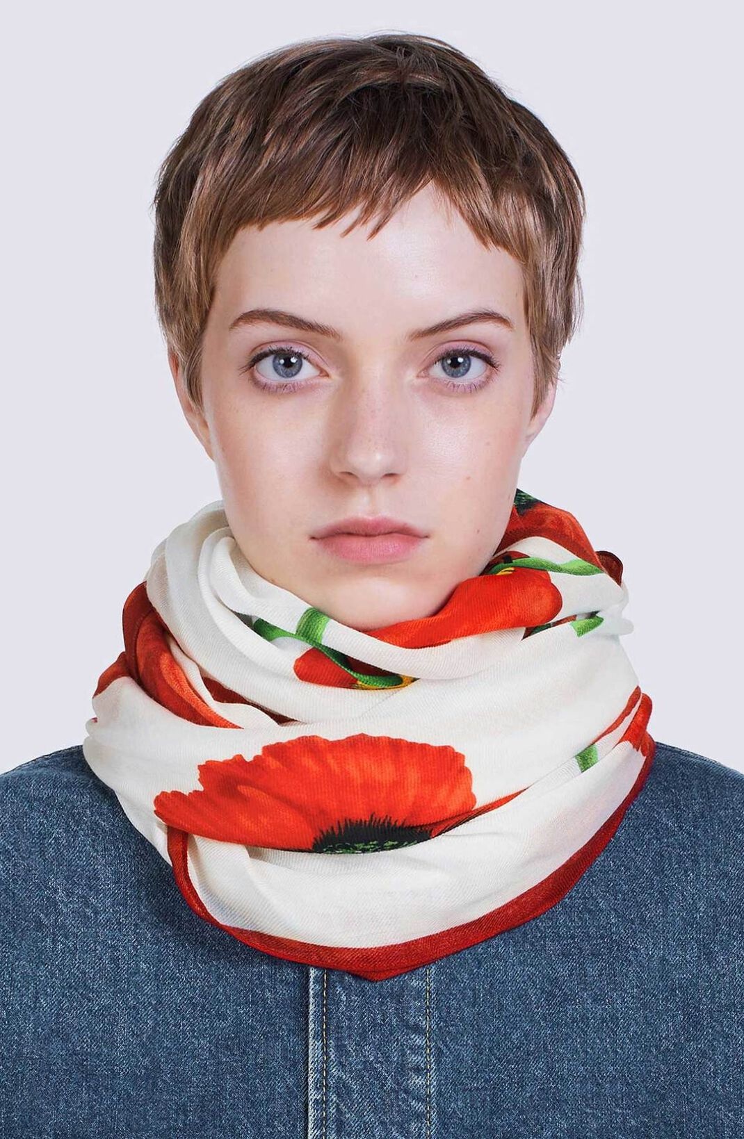 'KENZO Poppy' large wool square - 3