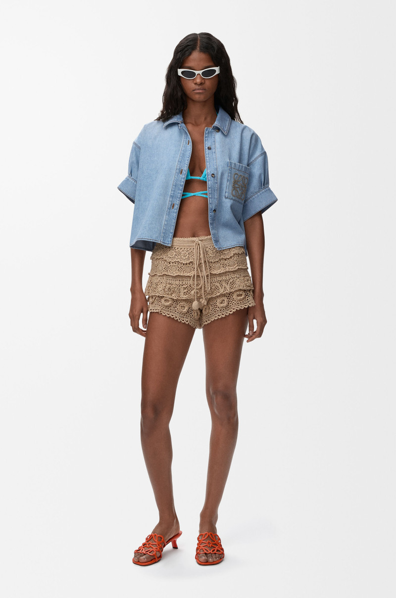 Loewe Short sleeve shirt in denim outlook