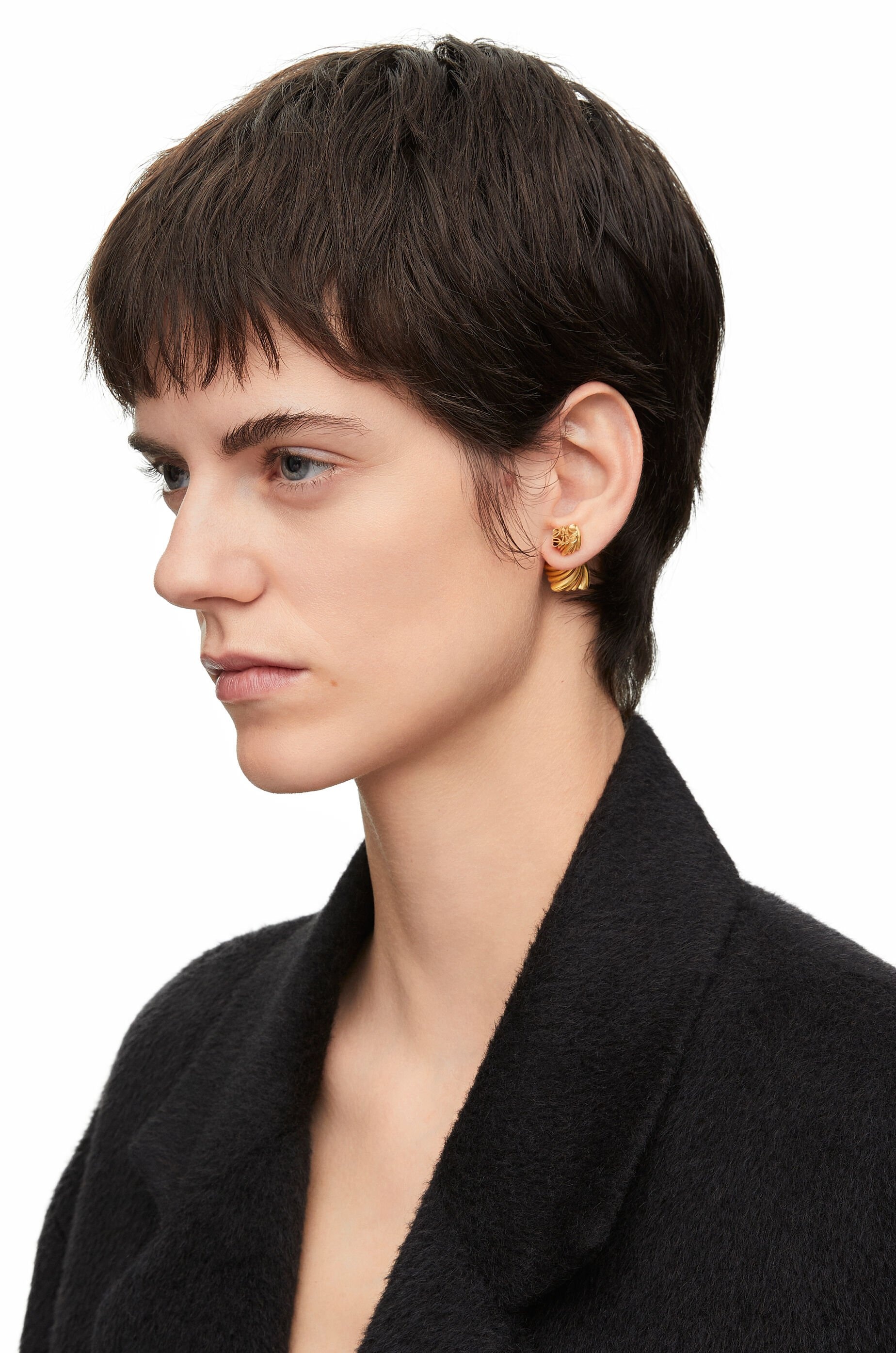 Twisted Anagram stud earring in sterling silver - 2