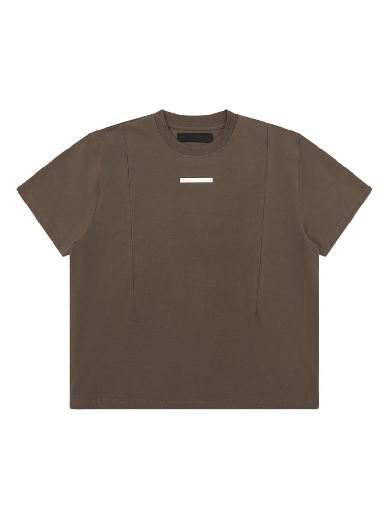 metal-plaque cotton T-shirt 1
