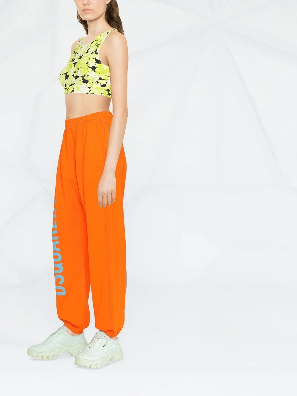floral-print cropped vest - 3