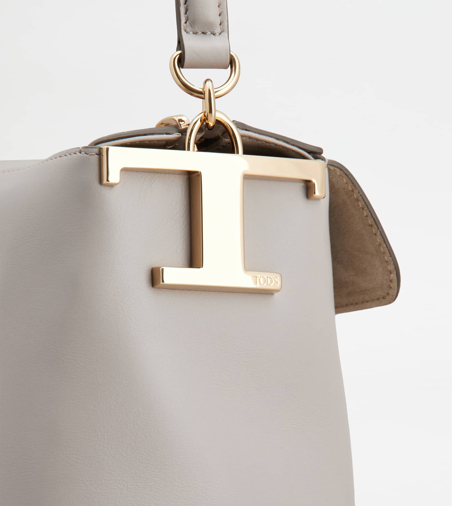 TOD'S T CASE BAULETTO IN LEATHER SMALL - GREY - 5