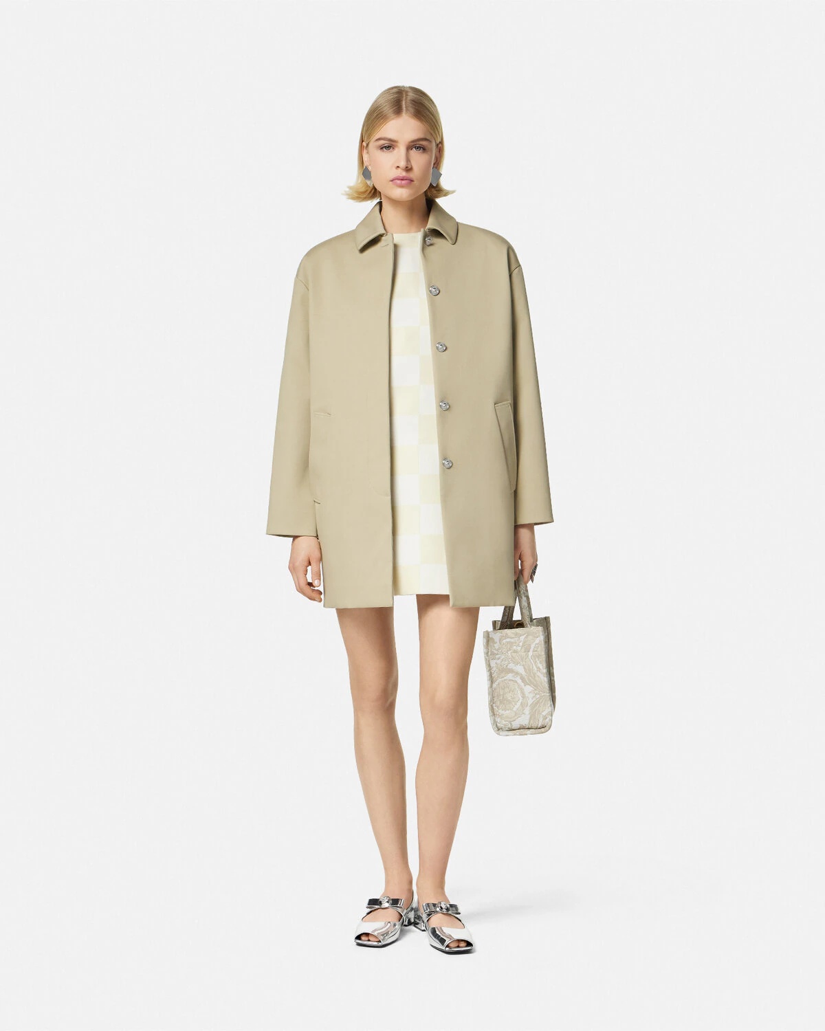 Gabardine Short Trench Coat - 2