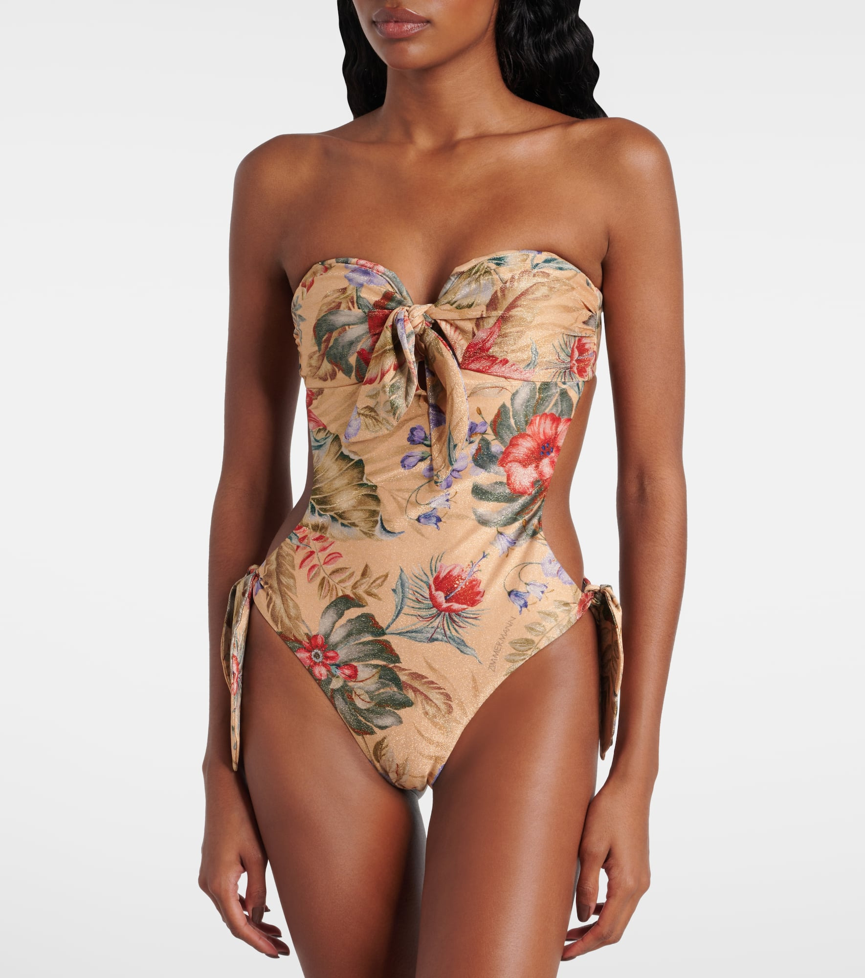 Coco bow-detail floral swimsuit - 2