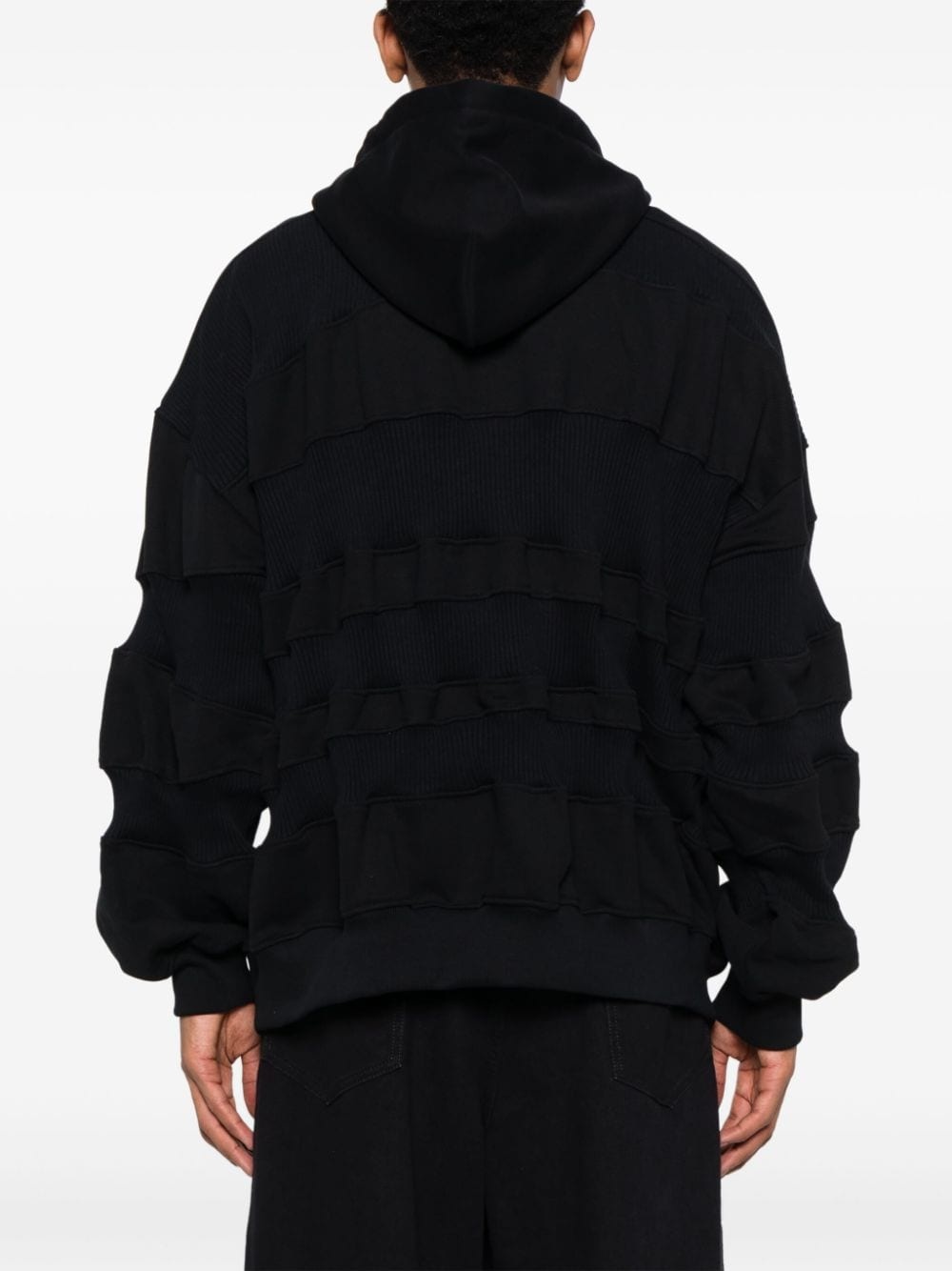 ribbed-panels hoodie - 4