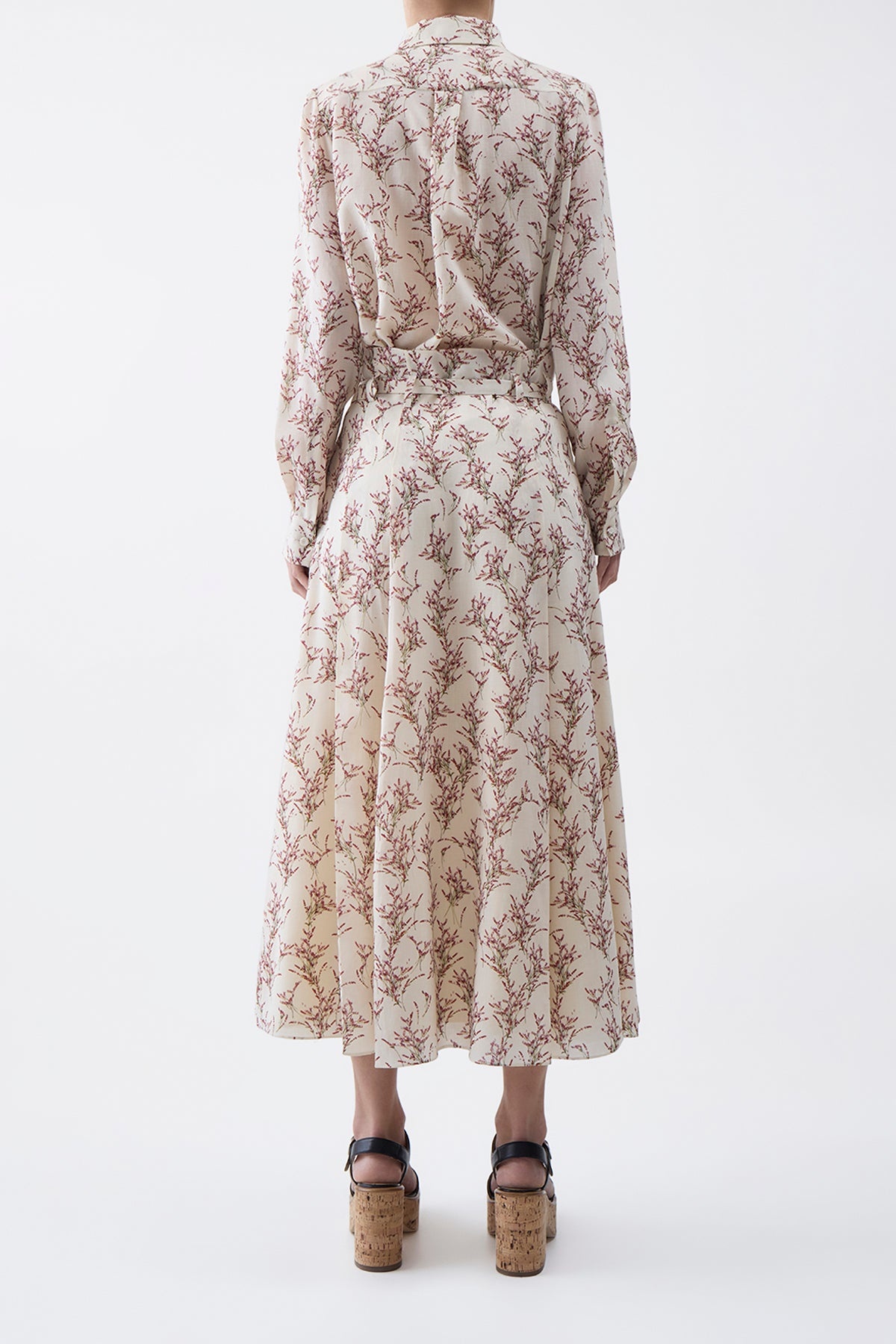 Dugald Pleated Skirt in Ivory Multi Wool - 4