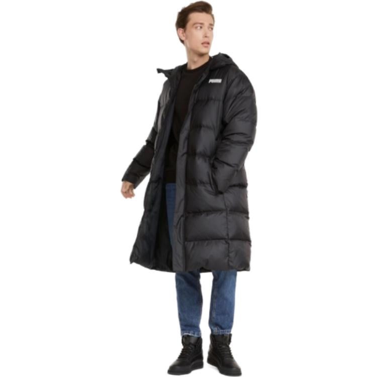 PUMA Long Oversized Down Coat 'Black White' 587721-01 - 3