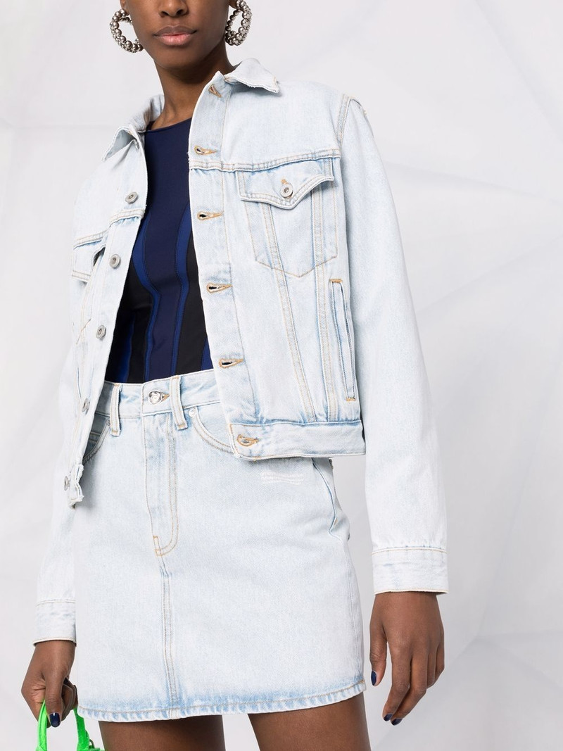 logo-print denim skirt 5