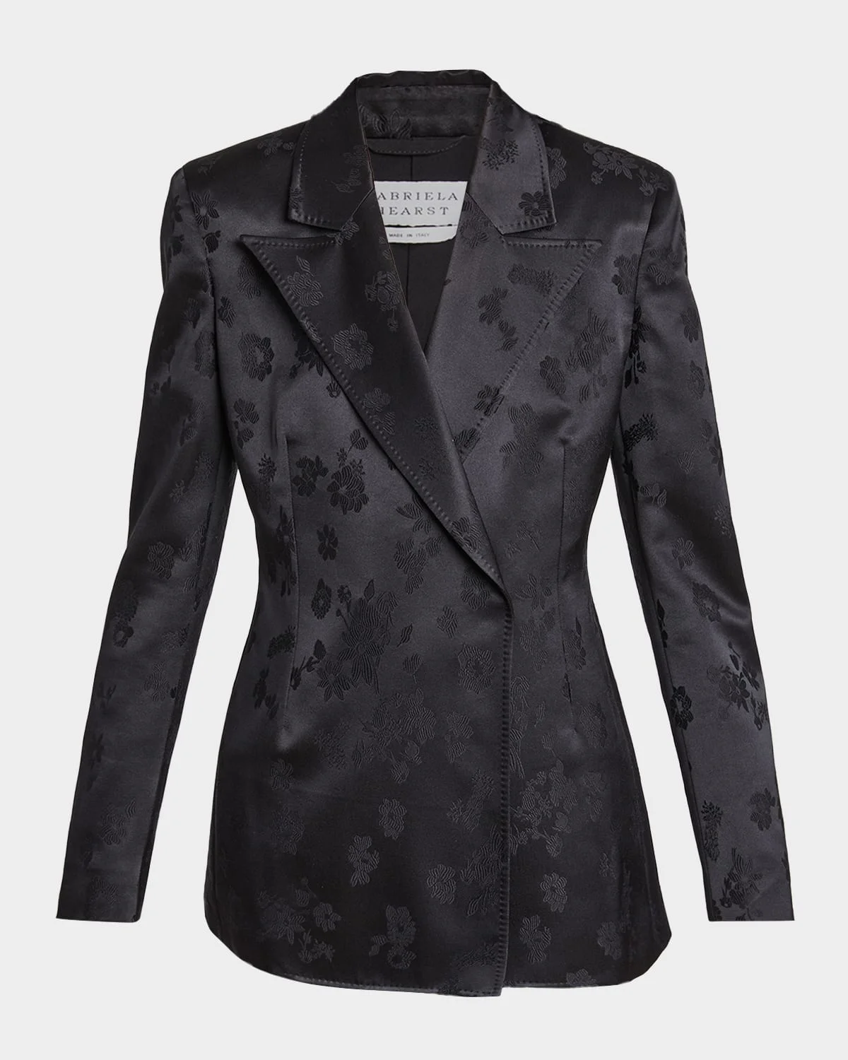 Aleah Floral Silk Jacquard Double-Breasted Blazer Jacket - 1