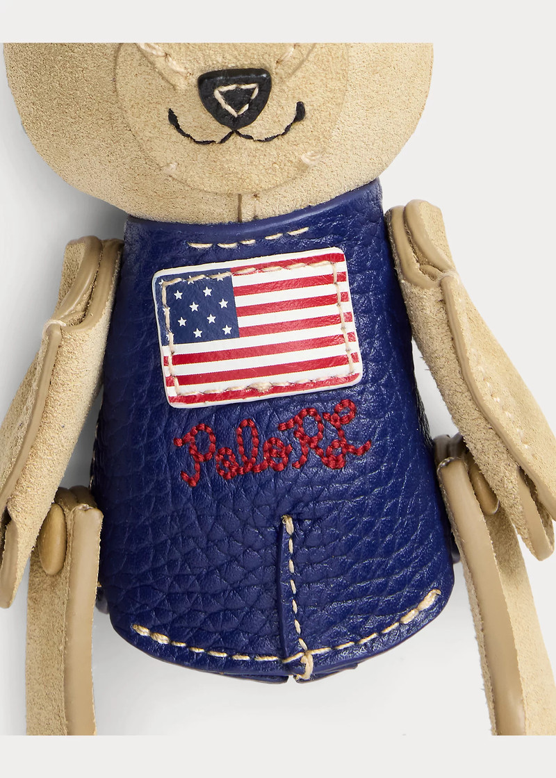 Flag Polo Bear Suede-Leather Bag Charm 3