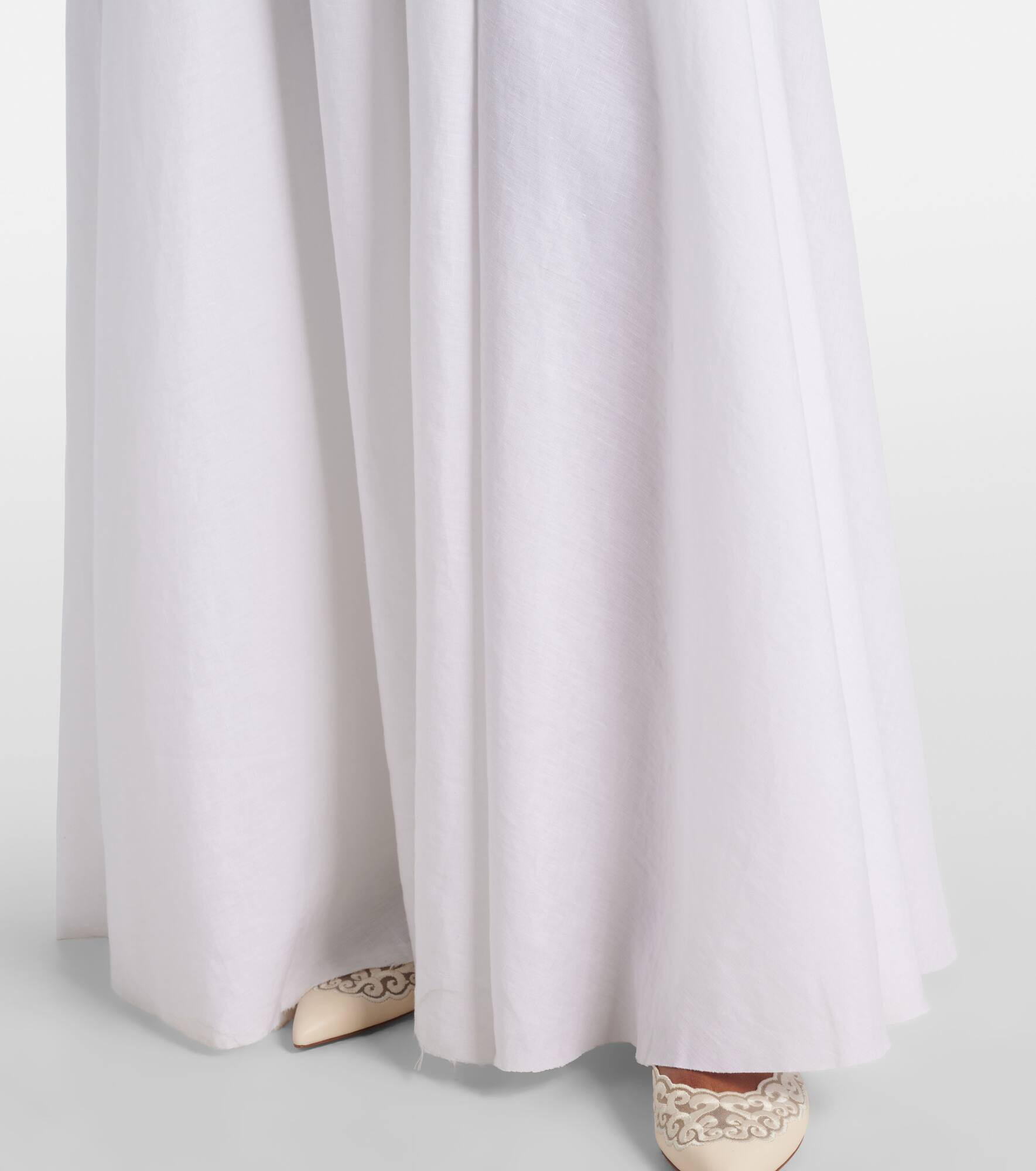 Neferu leather-trimmed linen maxi dress - 5