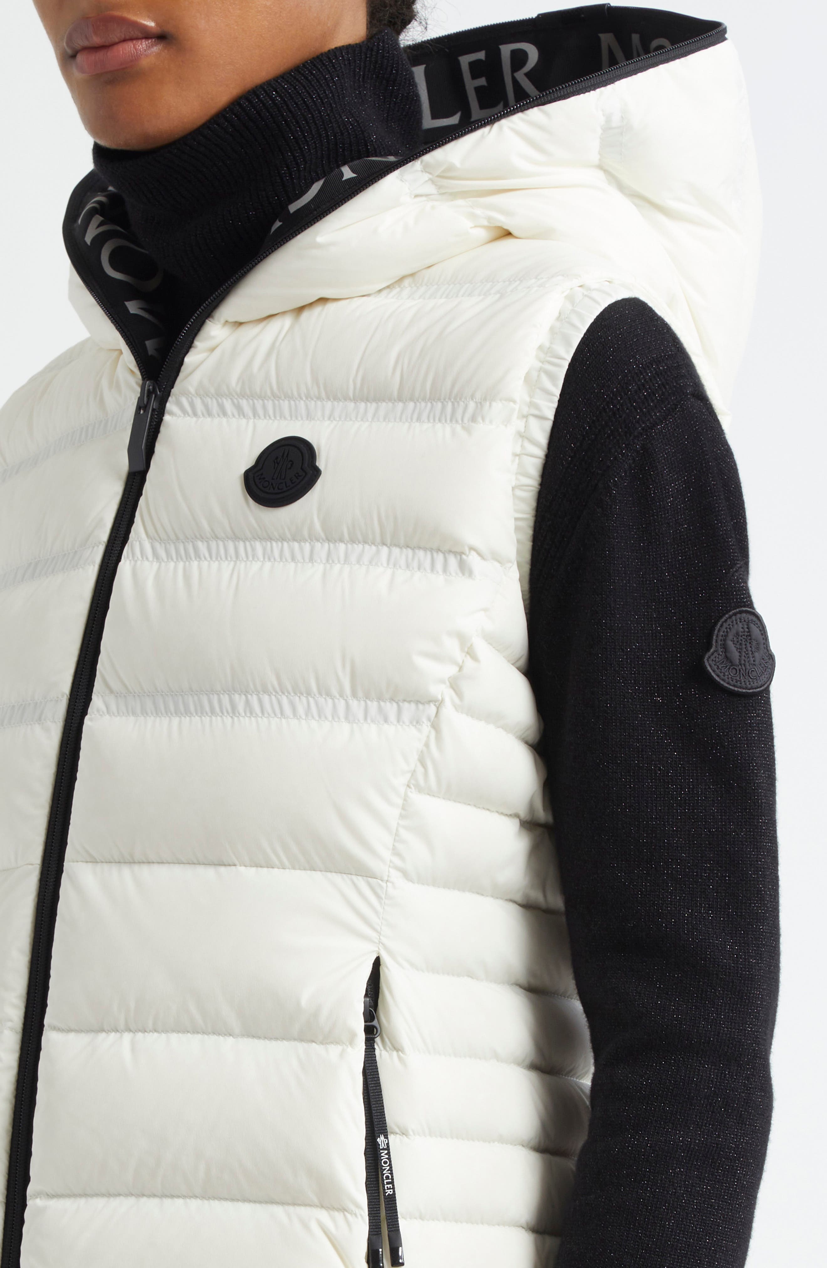 Moncler Aliterse Down Hooded Vest in Silk White at Nordstrom - 4