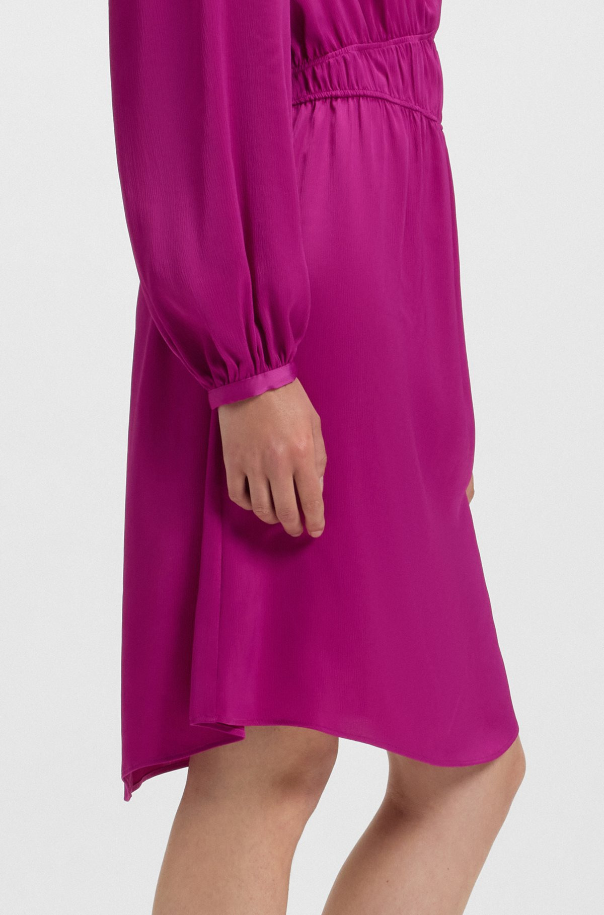 CRINKLE-SATIN MINI DRESS WITH GATHERED DETAILS - 6
