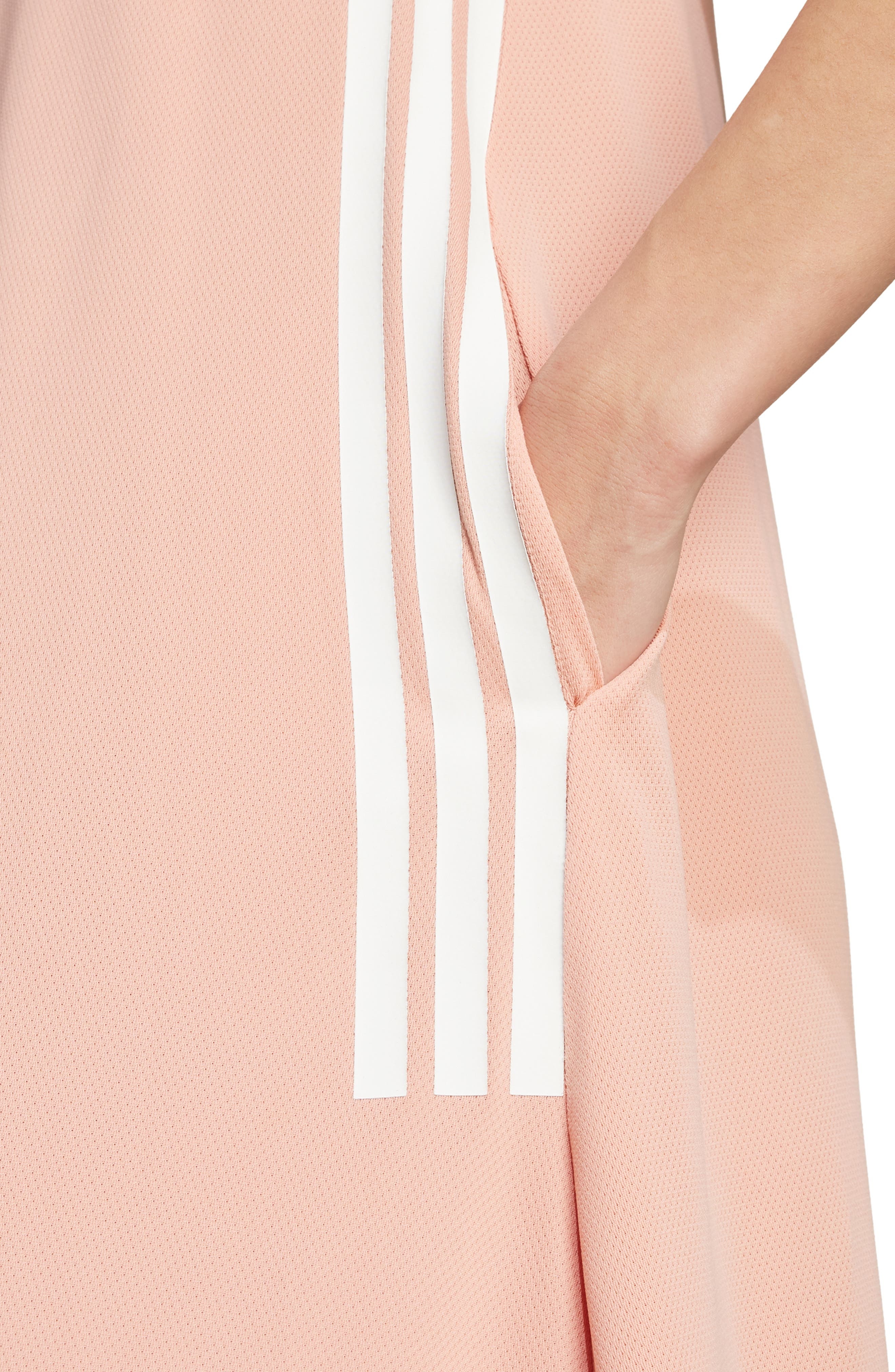 adidas Tiro Recycled Polyester Maxi Dress in Ambient Blush/White at Nordstrom - 4