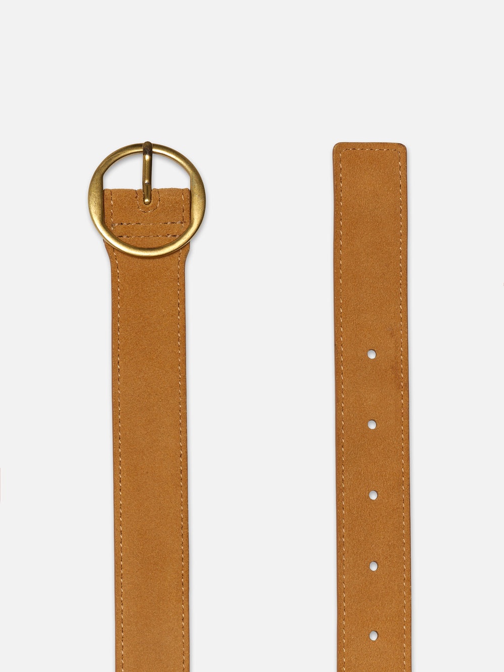 Circle Belt in Tan Suede - 2