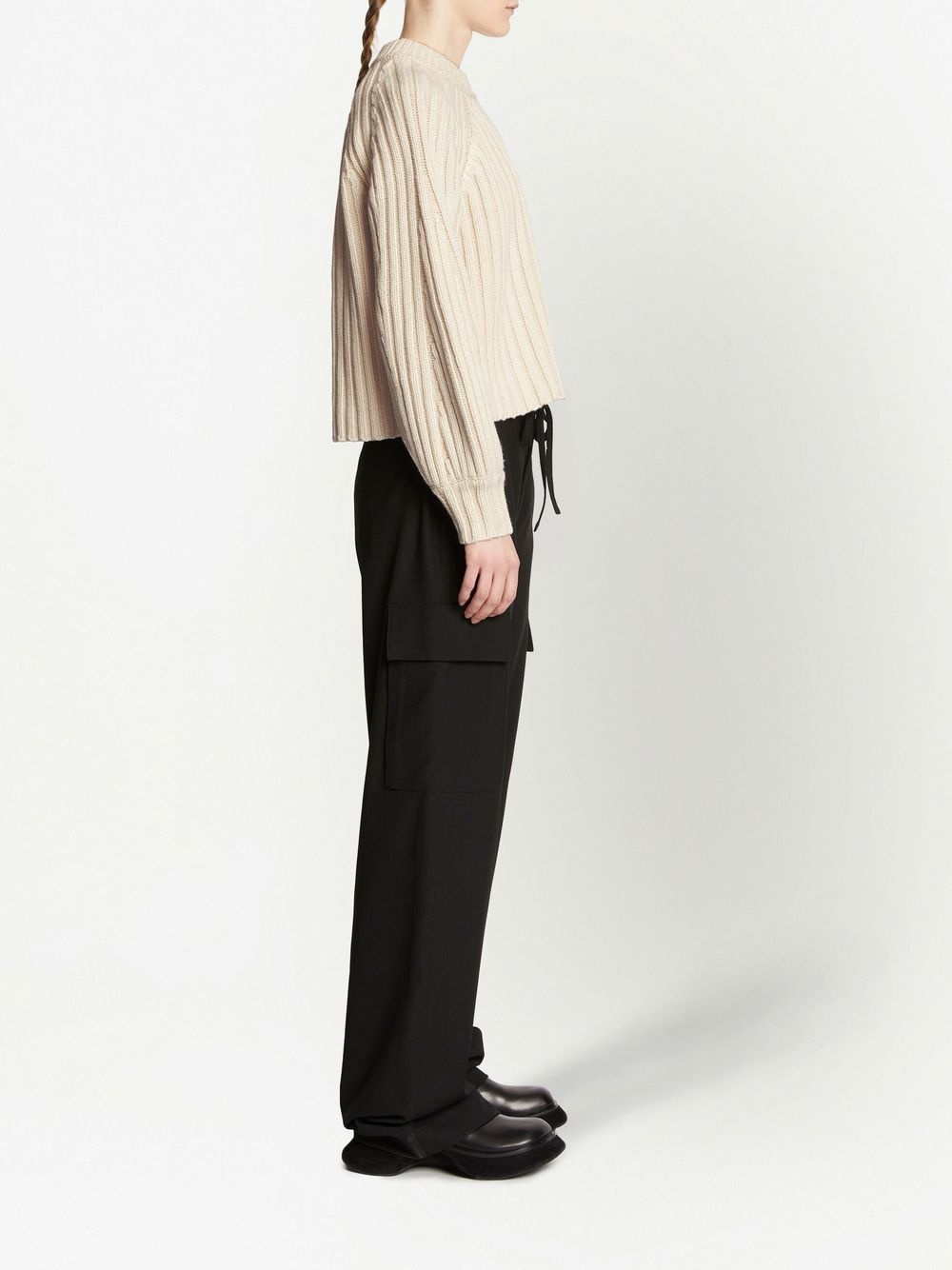 cropped ribbed-knit jumper - 3