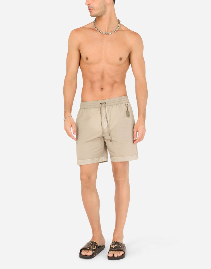 Mid-length swim trunks with key chain - 3