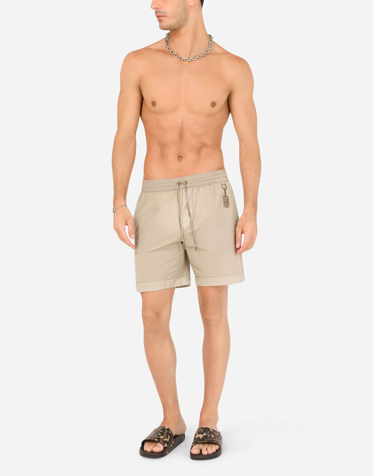 Mid-length swim trunks with key chain - 2