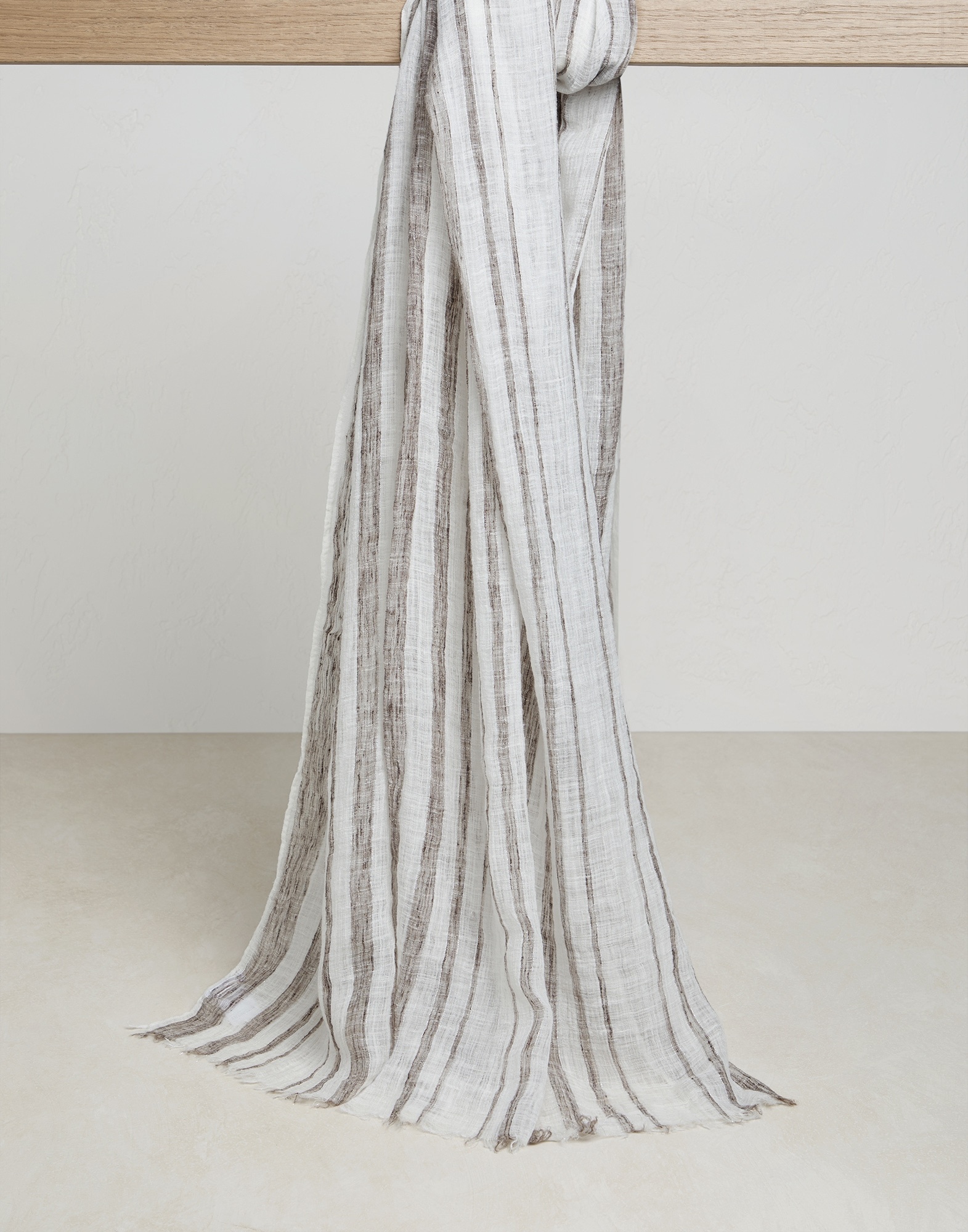 Sparkling stripe linen scarf - 1