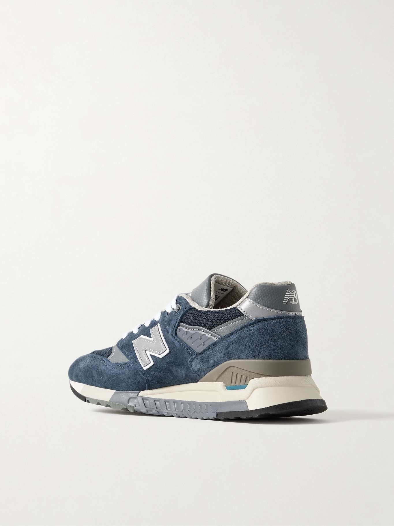 998 Core rubber-trimmed leather, mesh and suede sneakers - 3