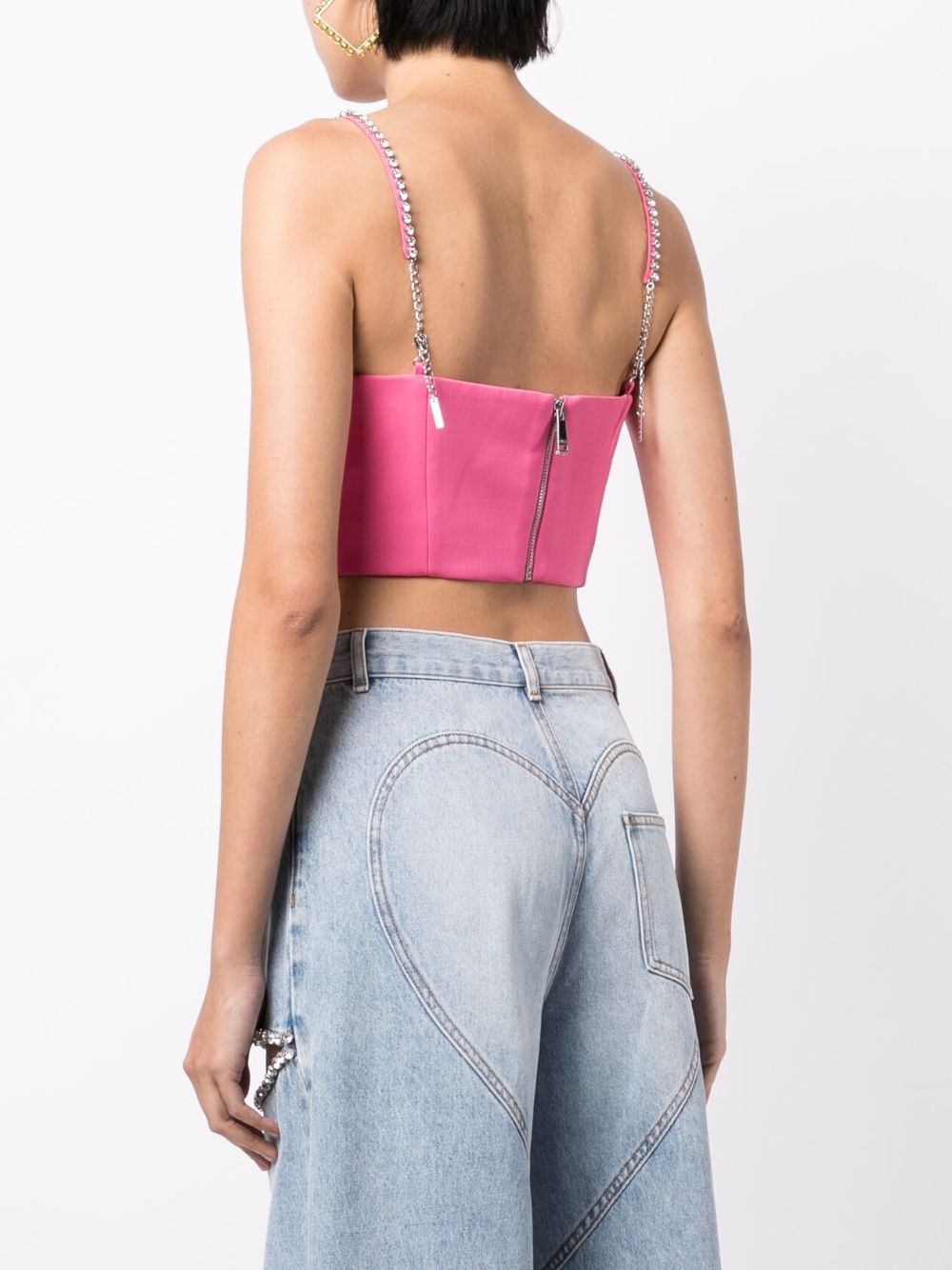 butterfly-appliqué wool bustier top - 4