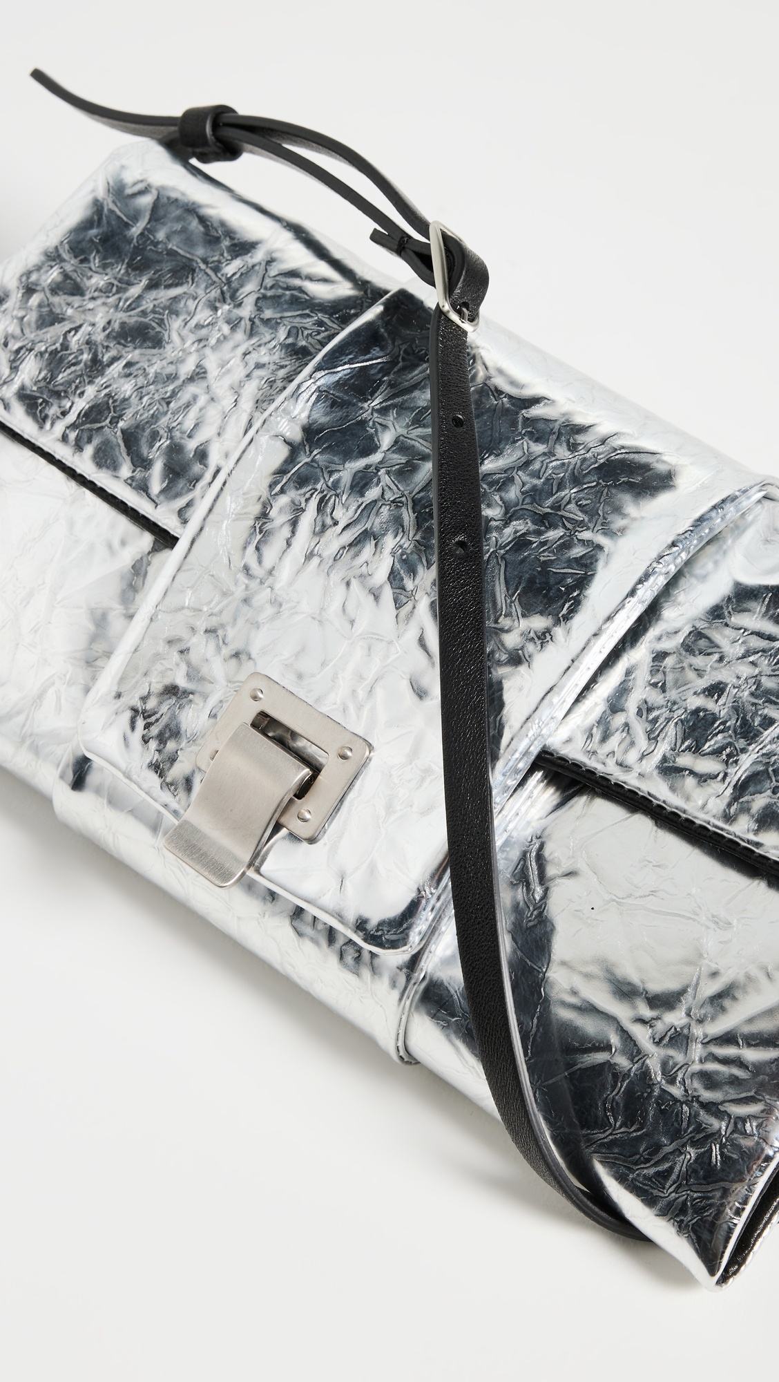 Flip Shoulder Bag in Metallic Lacquered Nylon - 4