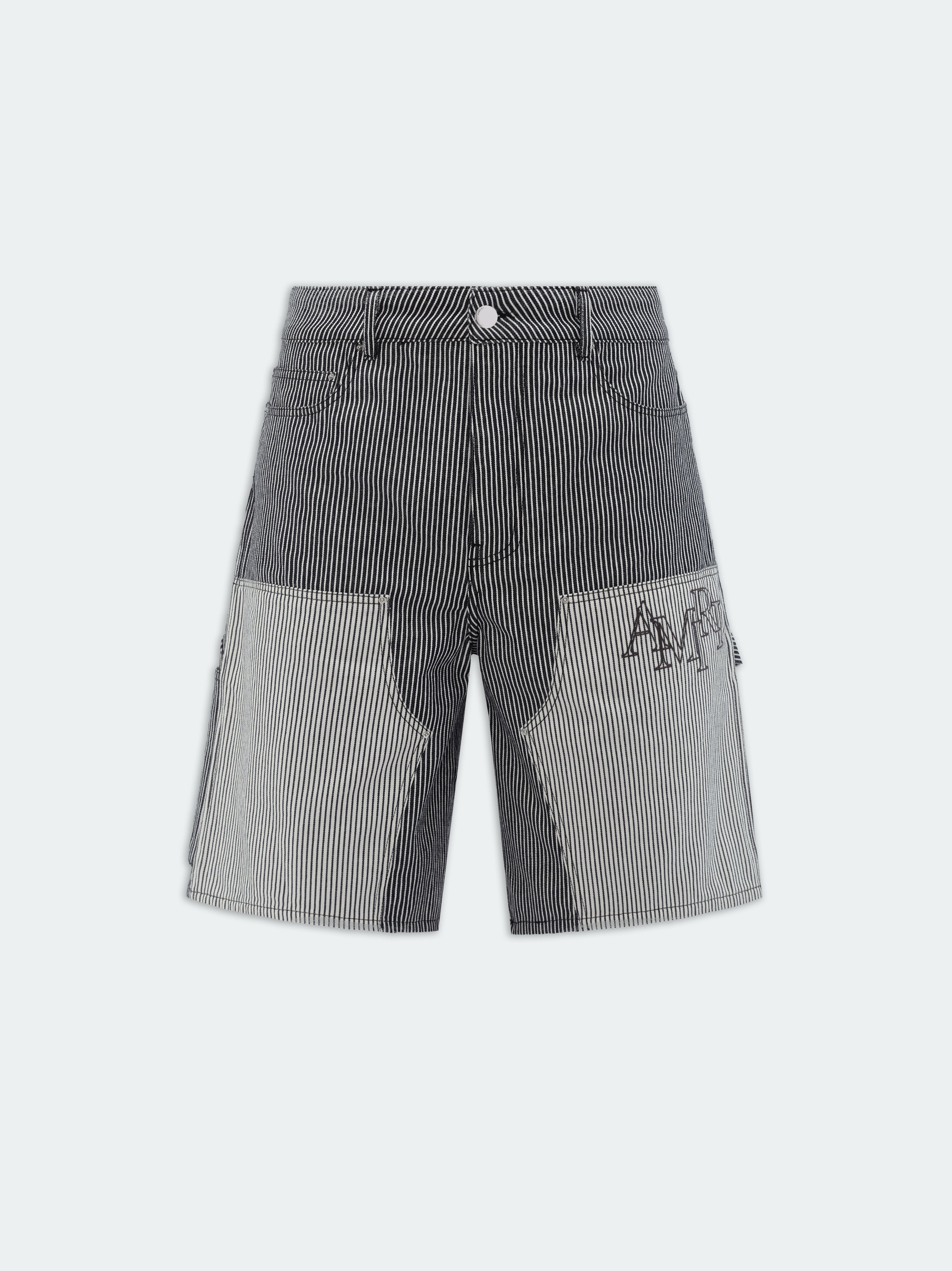 STRIPED DENIM CARPENTER SHORT - 1