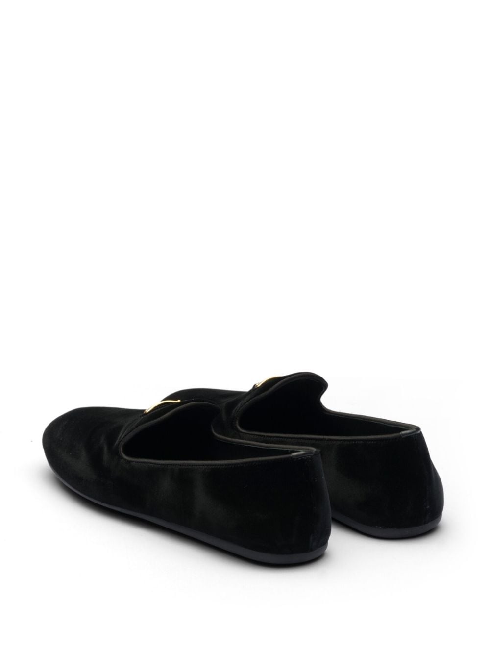 triangle-logo velvet loafers - 3