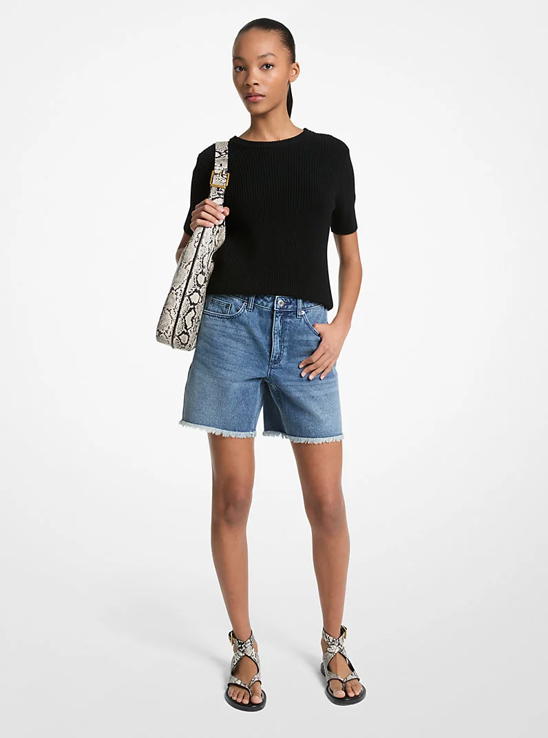 Boyfriend Denim Shorts - 1
