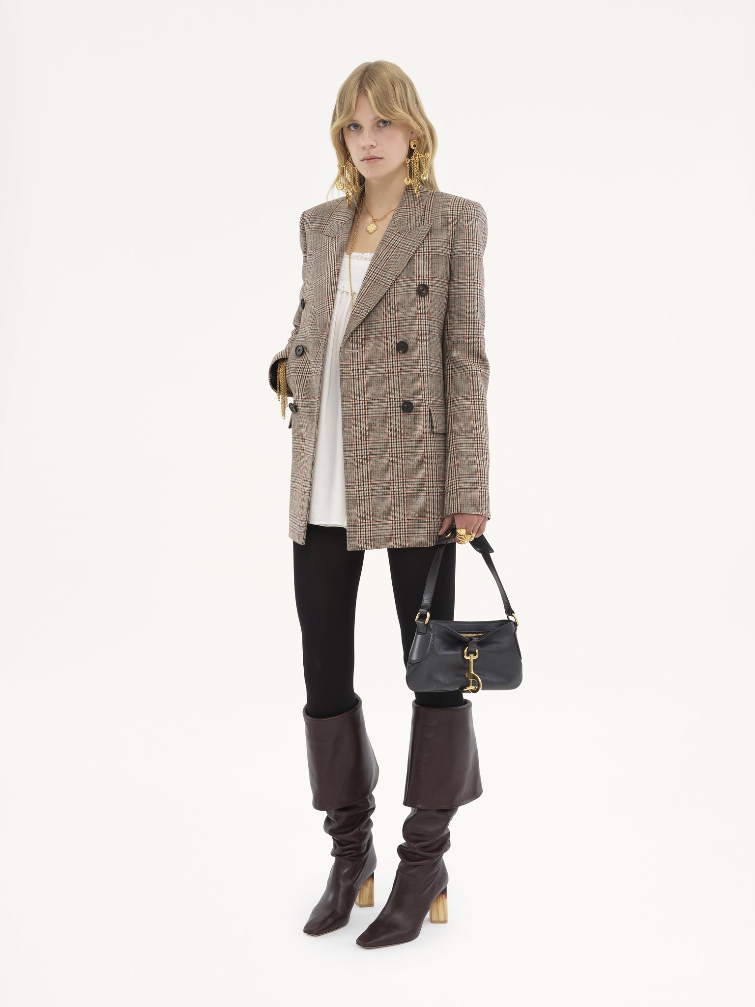 TAILORED JACKET IN PRINCE OF WALES WOOL - 3