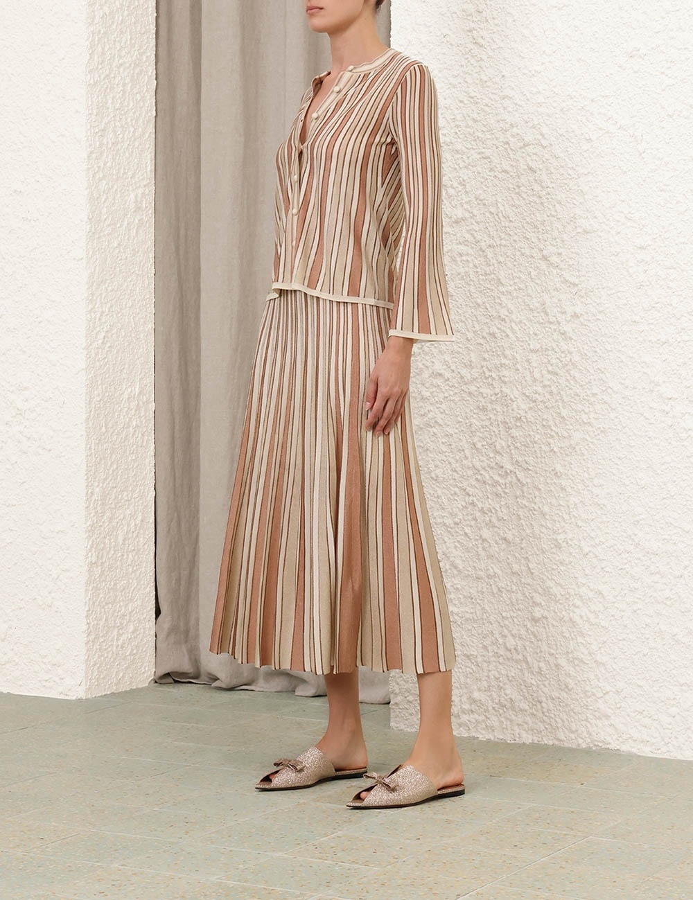 CRUSH METALLIC STRIPE SKIRT - 8
