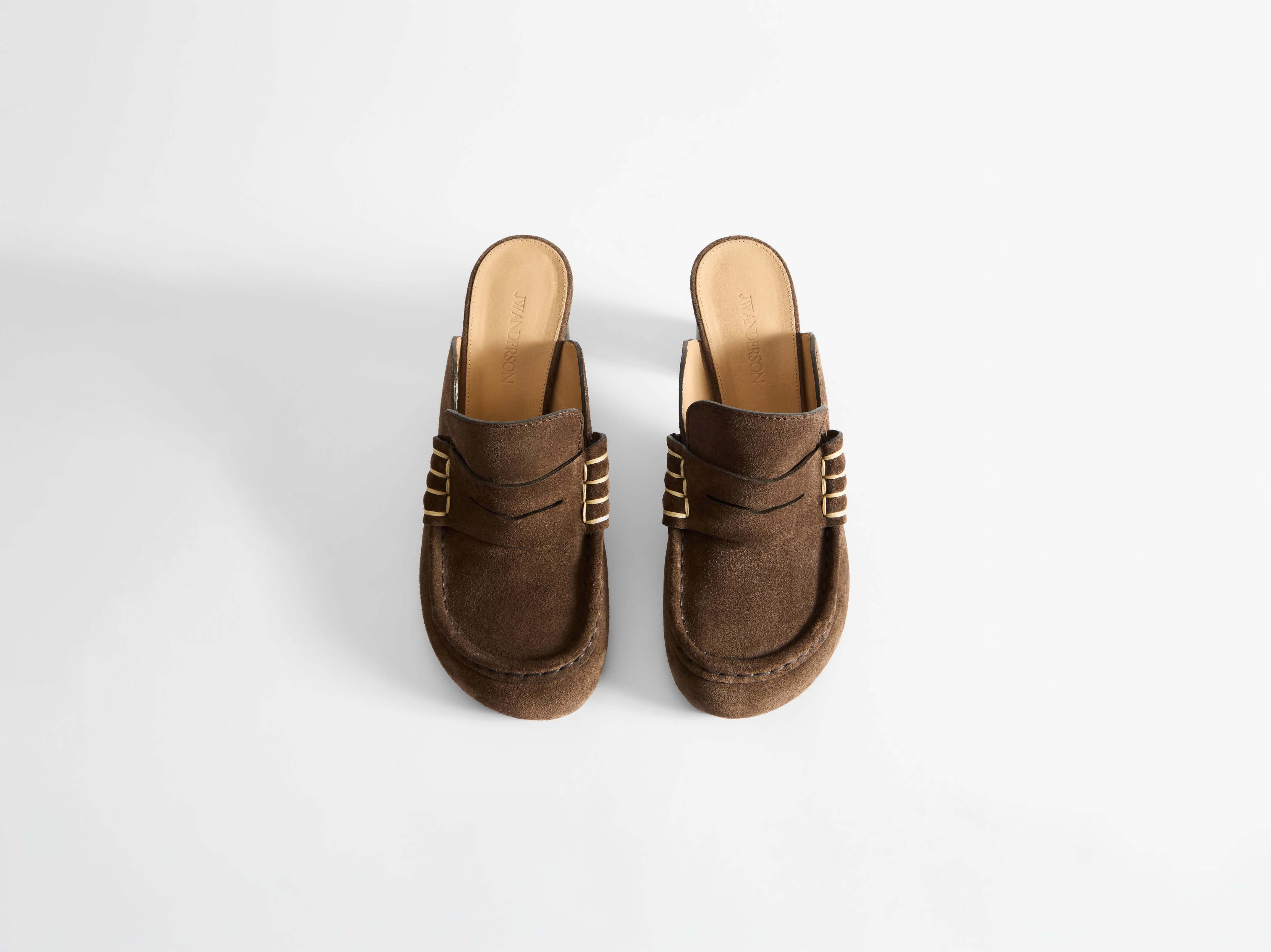 WOMENS LOAFER MULE SANDAL IN CHOCOLATE BROWN - 5