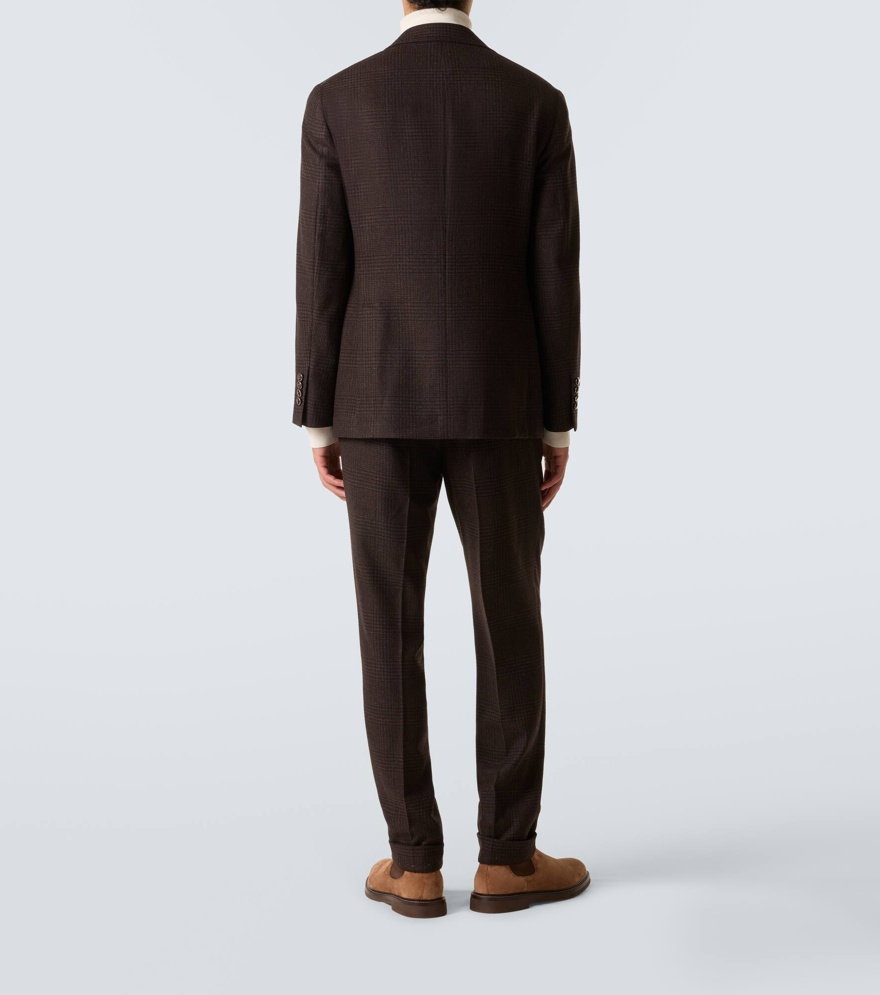 Checked wool, cashmere, and silk twill suit - 3