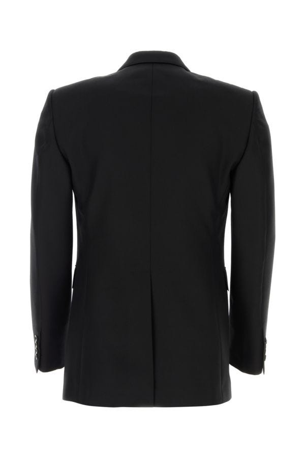 Black wool blend blazer - 3