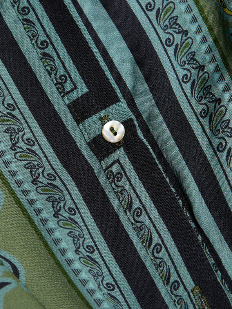 Women's Esmeralda Paisley Satin Midi-Shirtdress - Moss Scarf 7