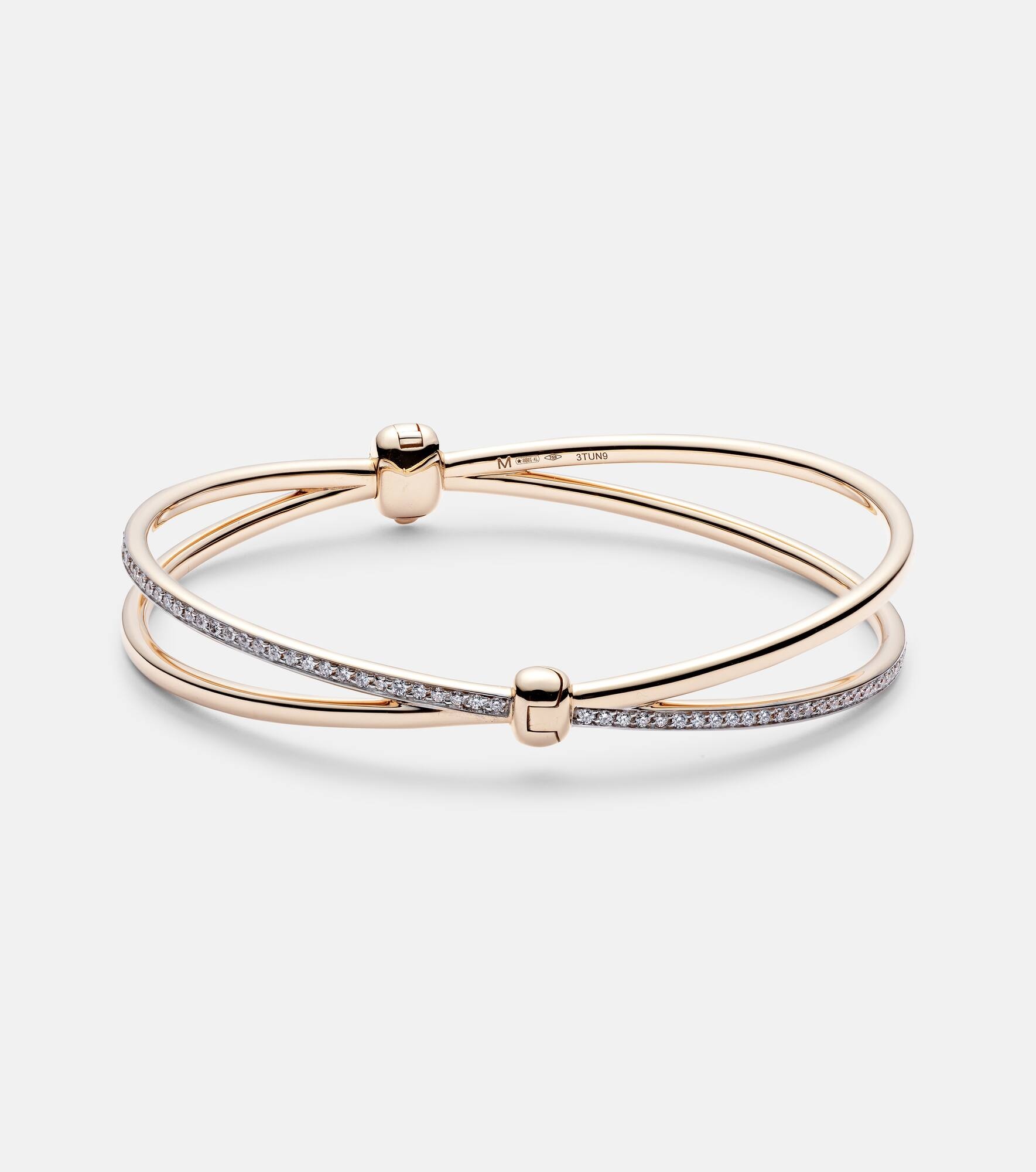 Pomellato Together 18kt rose gold bangle with white diamonds - 4