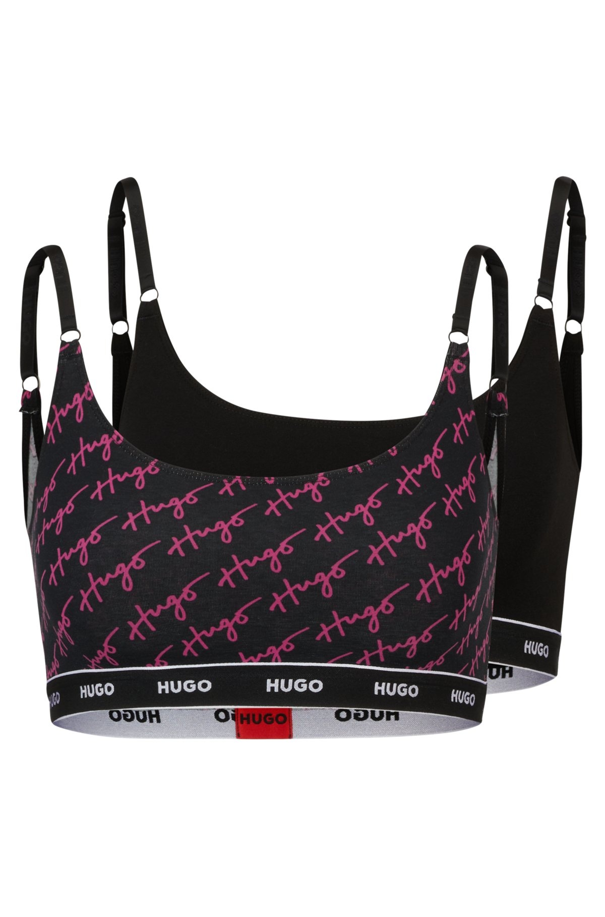 TWO-PACK OF STRETCH-COTTON BRALETTES WITH LOGO UNDERBANDS - 1
