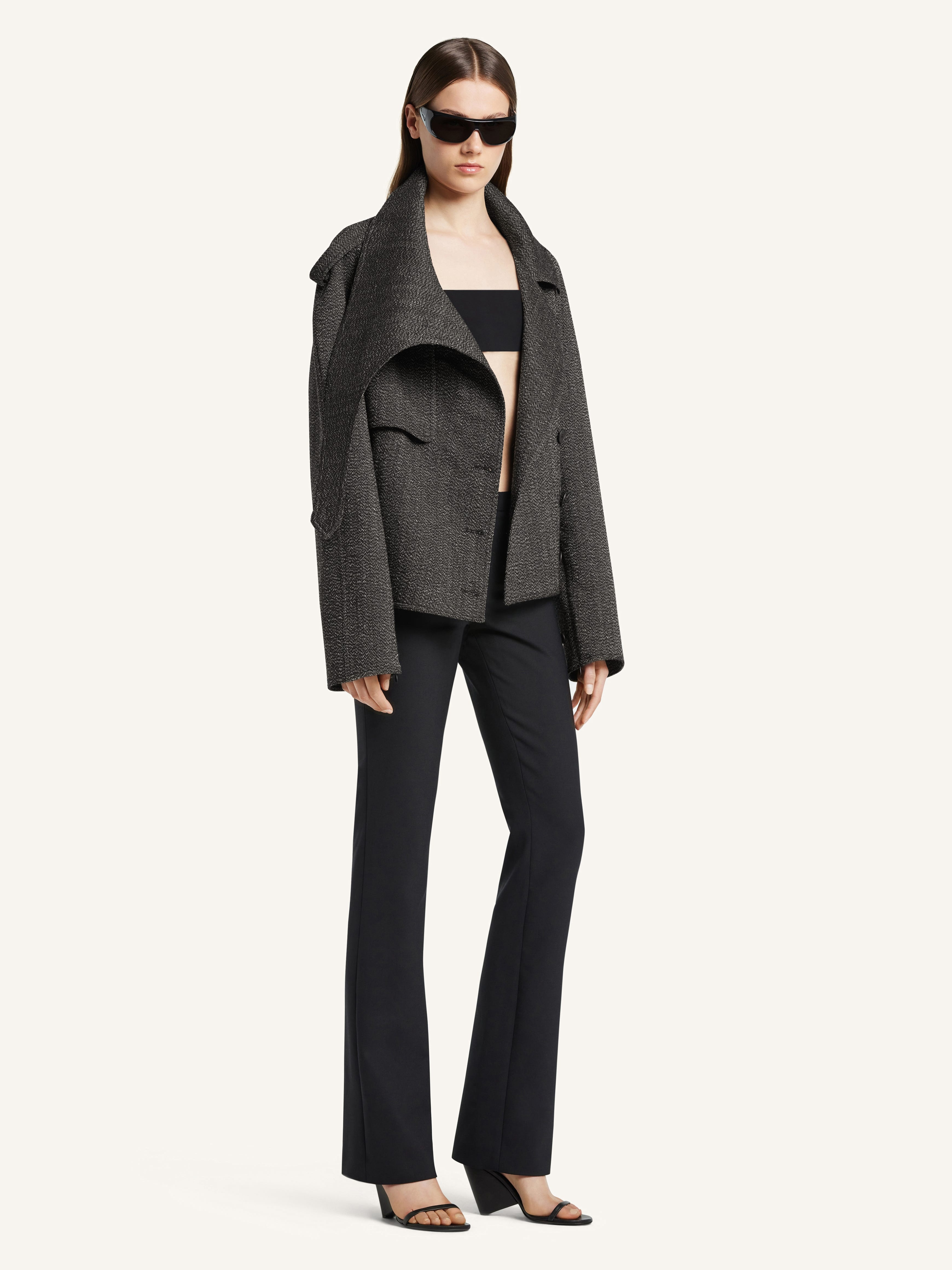OBLIQUE CAVIAR WOOL COAT - 4