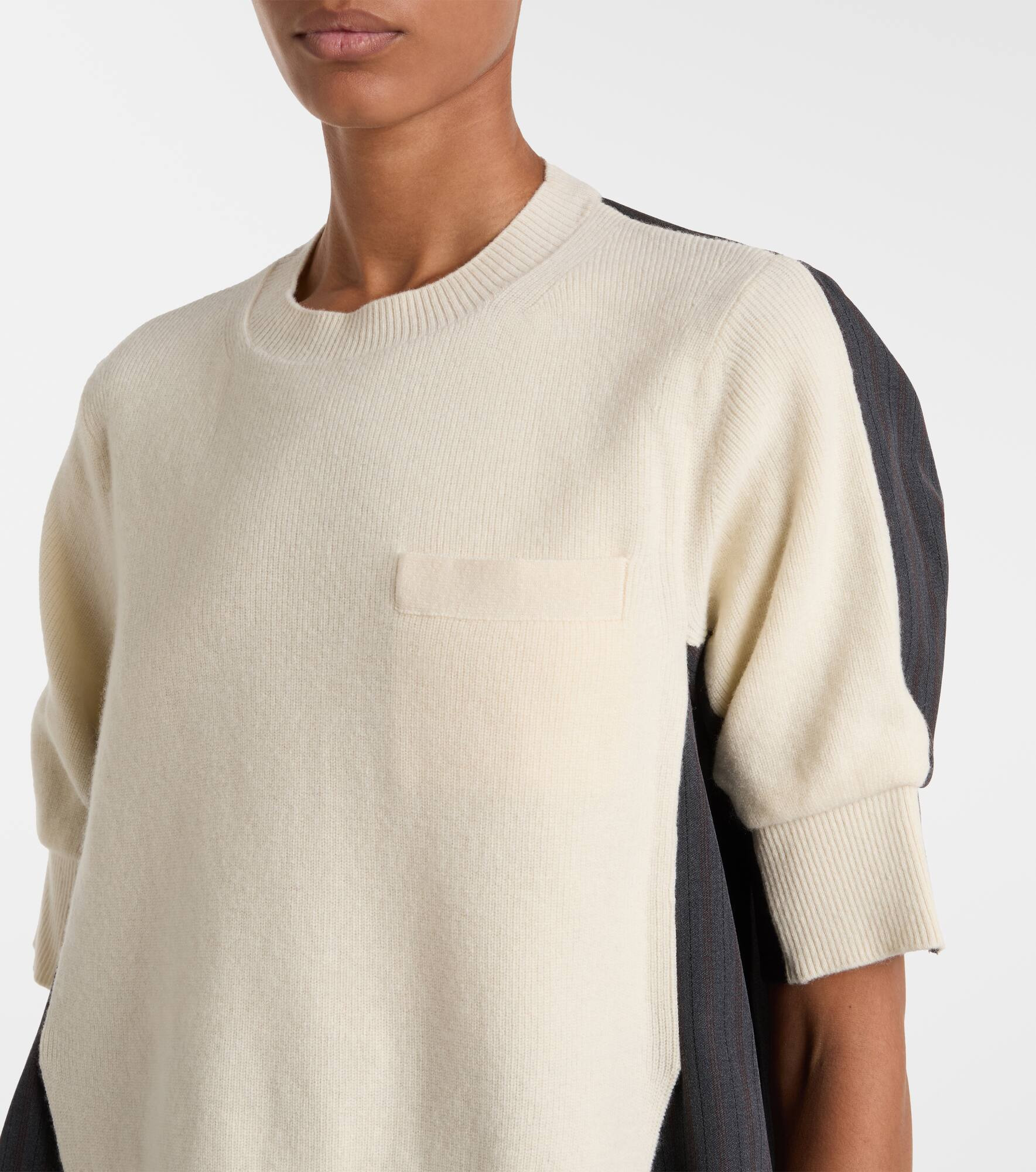 Striped layered wool sweater - 4