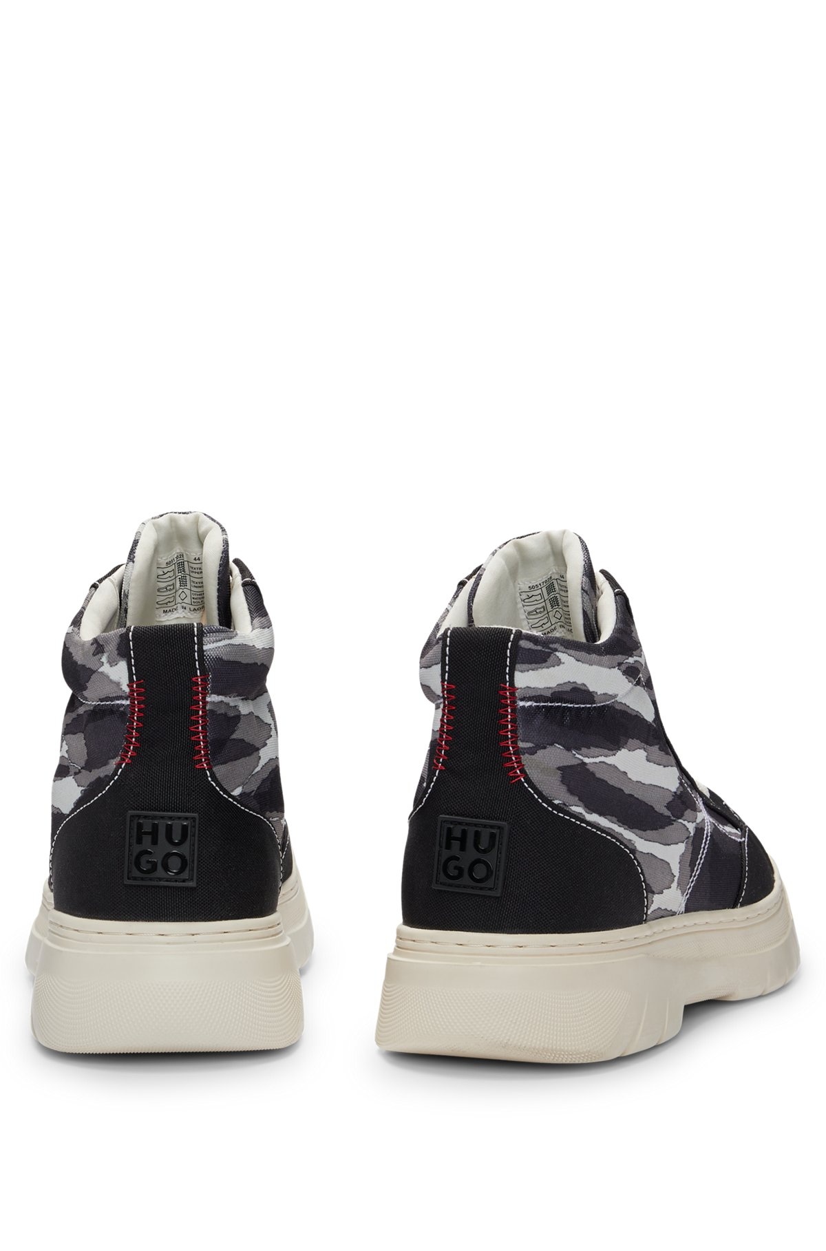 CAMOUFLAGE-PRINT HIGH-TOP TRAINERS WITH STACKED LOGO - 5