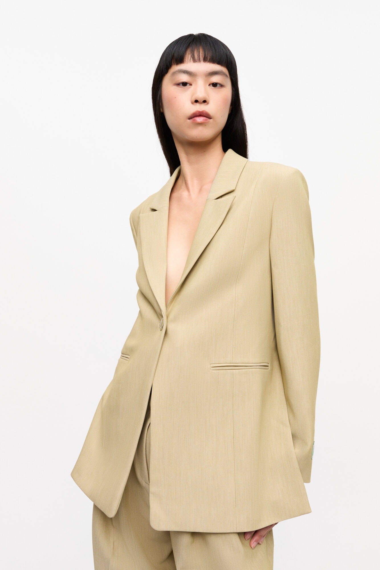 BEIGE TWILL SUITING BLAZER - 2