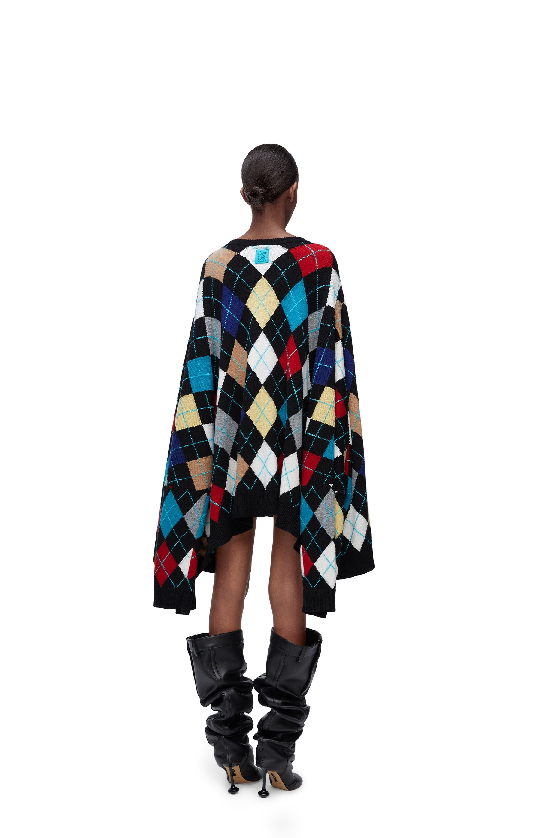 Oversized Argyle sweater in cashmere - 4