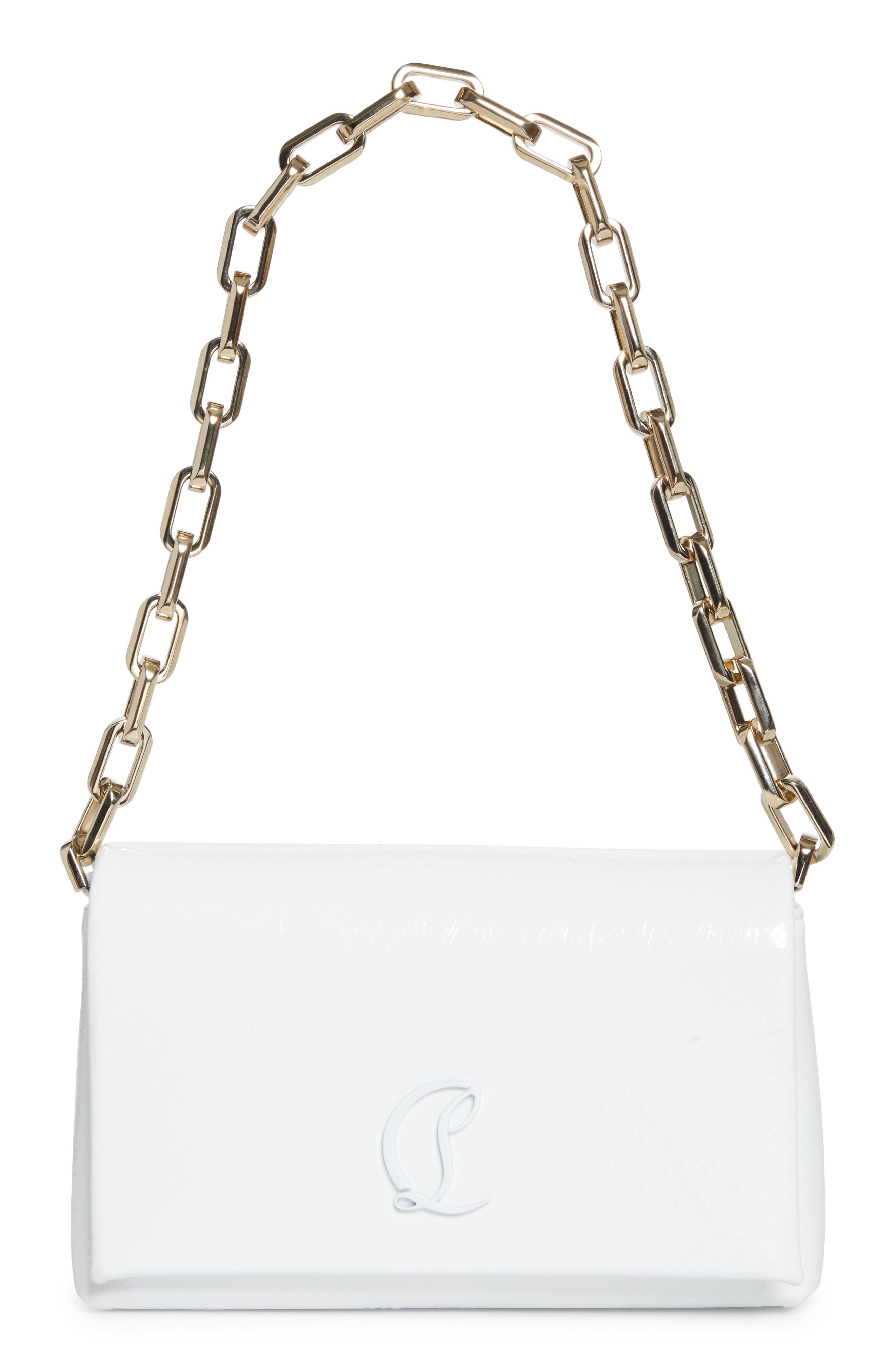 Christian Louboutin Loubi54 Soft Naplak Leather Shoulder Bag in Bianco at Nordstrom - 1
