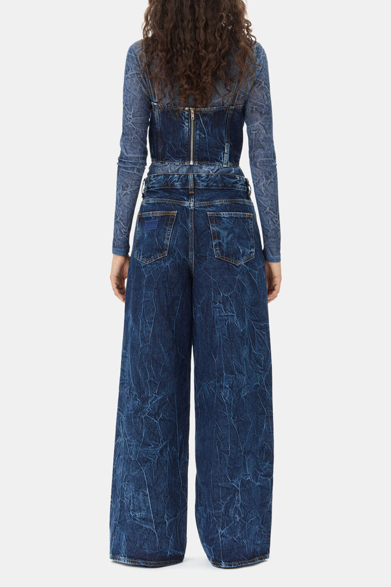 BLUE CRINKLED FUTURE DENIM MARRI JEANS 5