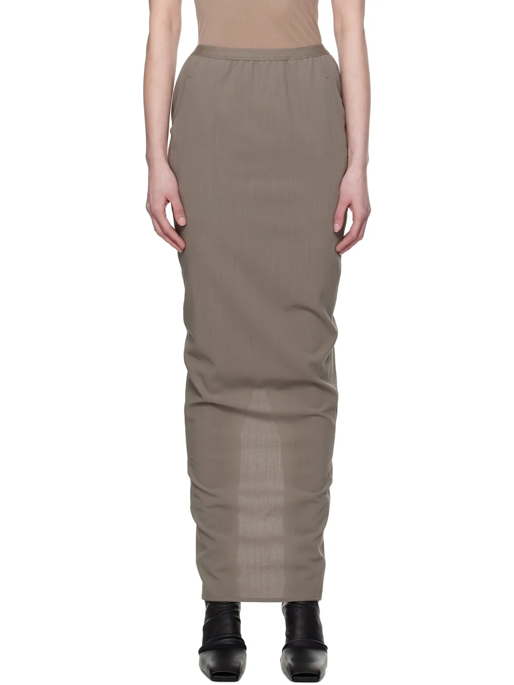 Gray Hollwood Soft Pillar Maxi Skirt - 1